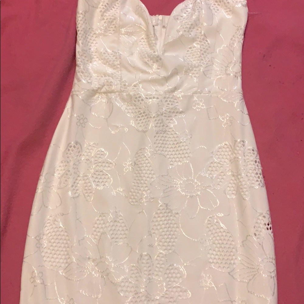 Strapless white floral dress - Picture 1 of 3